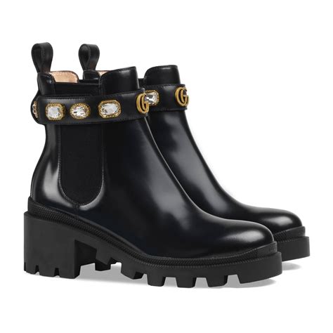 gucci super mini leather black|Gucci black leather ankle boots.